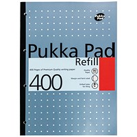 Pukka Pad Sidebound Refill Pad, A4, Ruled with Margin, 400 Pages, Assorted Colours, Pack of 5