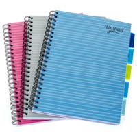 Pukka Pad Unipad Wirebound Project Book, A4, Ruled & Squares for Graphs, 200 Pages, Assorted Colours, Pack of 12