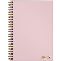 Pukka Pads Carpe Diem Wirebound Notebook, B5, Ruled, 160 Pages, Pink