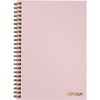 Pukka Pads Carpe Diem Wirebound Notebook, B5, Ruled, 160 Pages, Pink