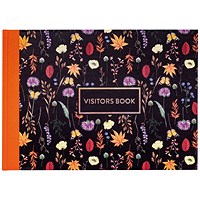 Pukka Pad Bloom Visitors Book, Casebound, 96 Pages, Black Floral