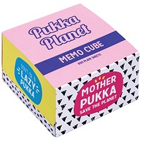 Pukka Planet Memo Block, Plain, 600 Sheets, 70gsm, 80x80x50mm Pukka Planet Memo Block, Plain, 600 Sheets, 70gsm, 80x80x50mm