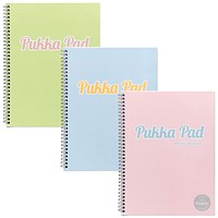 Pukka Pad Pastel Jotta Pad, A4, Assorted, Pack of 3