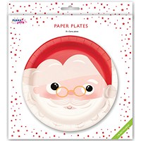 Pukka Party Christmas Santa Design Paper Plates, 228mm, Pack of 8