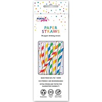 Pukka Party Striped Drinking Straws, Assorted, Pack of 50