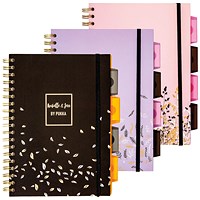 Pukka Pad Rochelle & Jess Project Book, B5, Ruled, 100 Pages, Assorted Colours, Pack of 3