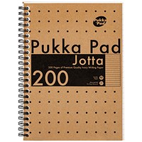 Pukka Pad Kraft Jotta Notebook, A5, Ruled & Perforated, 200 Pages, Brown, Pack of 3