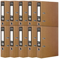 Pukka Recycled A4 Lever Arch Files, 75mm Spine, Board, Brown, Pack of 10