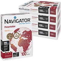 Navigator A4 Presentation Paper, White, 100gsm, Box (5 x 500 Sheets)