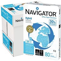 Navigator A3 Hybrid 30% Recycled Paper, 80gsm, Box (5 x 500 Sheets)