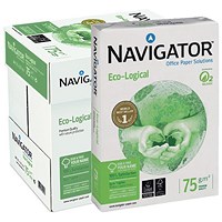 Navigator A4 Eco-logical Paper, White, 75gsm, Box (5 x 500 Sheets)