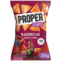 Proper Chips Lentil Chips Barbecue 20g (Pack of 24)