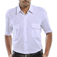 Beeswift Pilot Shirt, Short Sleeve, White, 14.5