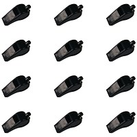Plastic Whistles Large Black (Pack of 12)
