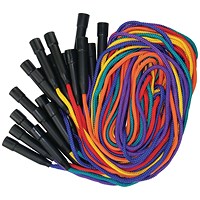 Skipping Ropes with Plastic Handles 8 Feet Assorted (Pack of 12)