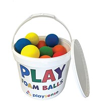 Playsense Lightweight Foam Balls Supplied in a Tub Assorted 9cm (Pack of 24)