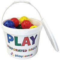Playsense Perforated Ball Supplied in a Tub Assorted 9cm (Pack of 24)
