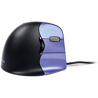 Bakker Elkhuizen Evoluent 4 Right Handed Vertical Mouse, Wired, Blue/Black