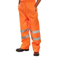 Beeswift Padded Thermal Lined Hi-Vis Rain Trousers, Orange, Small Beeswift Padded Thermal Lined Hi-Vis Rain Trousers, Orange, Small