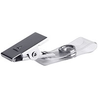 Announce Badge Clips, Silver, Pack of 25
