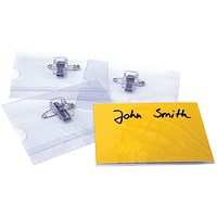 Announce Combi Clip Name Badge, 40x75mm, Clear, Pack of 50