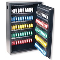 Pavo High Security Advanced Steel Key Cabinet 100 Key Capacity Dark Grey DF77301