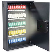 Pavo High Security Smart Steel Key Cabinet 50 Key Capacity Dark Grey DF70401