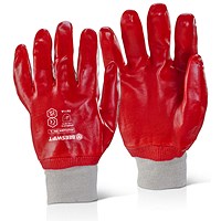 Beeswift PVC Fully Coated Knitwrist Red, XL, Pack of 10 Beeswift PVC Fully Coated Knitwrist Red, XL, Pack of 10