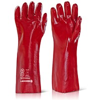 Beeswift PVC Gauntlet, Red, 18”, Pack of 10