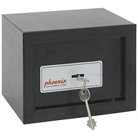 Phoenix Compact Home Office Security Safe, Black, Key Lock