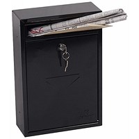 Phoenix Letra Front Loading Letter Box, Black