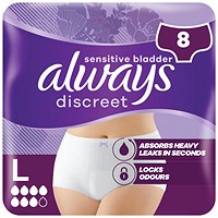 Always Discreet Pants Large Plus Pack of 8