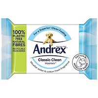 Andrex Classic Clean Washlets, 36 Wipes Per Pack, Pack of 12