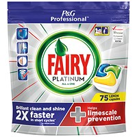 Fairy Platinum Dishwasher Tablets, Lemon, Pack of 75
