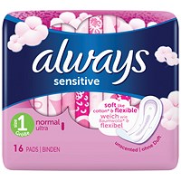 Always Sensitive Normal Sanitary Towels, Pack of 128