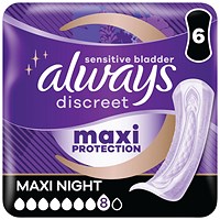 Always Discreet Pads Maxi Night Pack of 6