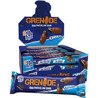Grenade High Protein Low Sugar Oreo Chocolate Bar, Pack of 12 Grenade High Protein Low Sugar Oreo Chocolate Bar, Pack of 12