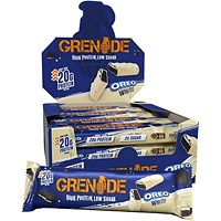 Grenade High Protein Low Sugar Oreo White Chocolate Bar, Pack of 12 Grenade High Protein Low Sugar Oreo White Chocolate Bar, Pack of 12