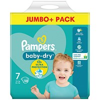 Pampers Baby Dry Taped Nappies, Size 7 Jumbo, Pack of 58
