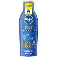Nivea Sun Kids Protect and Care Sun Cream Lotion, SPF 50+, 200ml