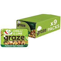 Graze Chilli & Lime Punchy Nut Power Punnet, Pack of 9