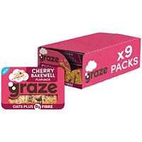 Graze Cherry Bakewell Flapjack, Pack of 9