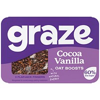 Graze Cocoa Vanilla Oat Boosts Flapjack Snack, 50g, Pack of 9