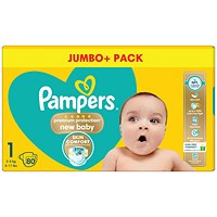Pampers Premium Protection Nappies, New Baby Size 1 Jumbo, Pack of 80