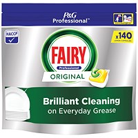 Fairy Professional Original All In One Lemon Dishwasher Capsules, 140 Capsules, Pack of 2