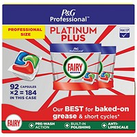 Fairy Professional Platinum+ Auto Original Dish Washing Capsules x92 (Pack of 2)