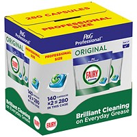 Fairy Professional All In One Original Dishwasher Tablets, 2x140 Capsules, Pack of 280