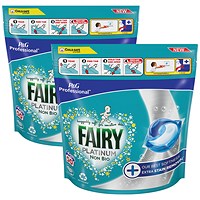 Fairy Professional Platinum Non-Bio Liquipods +Stain Remover, 2x50 Pods