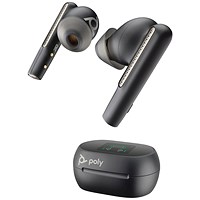 Poly Voyager Free 60+ UC Carbon Black Earbuds +BT700 USB-A Adapter +Touchscreen Charge Case 7Y8G3AA