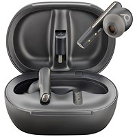 Poly Voyager Free 60+ UC Carbon Black Earbuds +BT700 USB-C Adapter +Touchscreen Charge Case 7Y8G4AA
